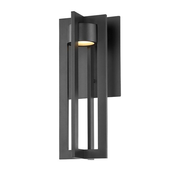Dweled Chamber 16in LED Indoor and Outdoor Wall Light 3000K in Black WS-W486